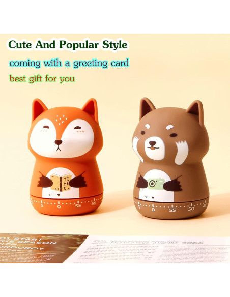 Temporizador de Cocina Mecánico NUOSWEK Zorro Naranja 60 Min