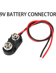 Conector de Clip de Batería 9V Cauaoa con Cables 150mm 2