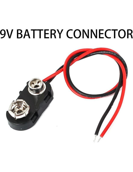 Conector de Clip de Batería 9V Cauaoa con Cables 150mm