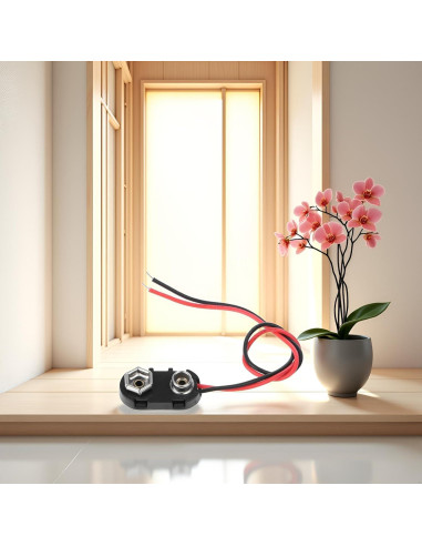 Conector de Clip de Batería 9V Cauaoa con Cables 150mm