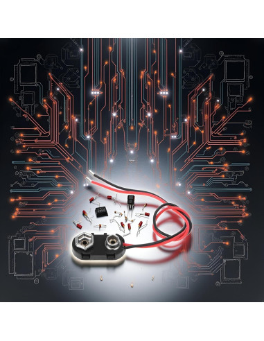 Conector de Clip de Batería 9V Cauaoa con Cables 150mm