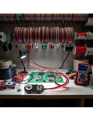 Conector de Clip de Batería 9V Cauaoa con Cables 150mm