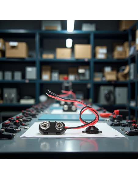 Conector de Clip de Batería 9V Cauaoa con Cables 150mm