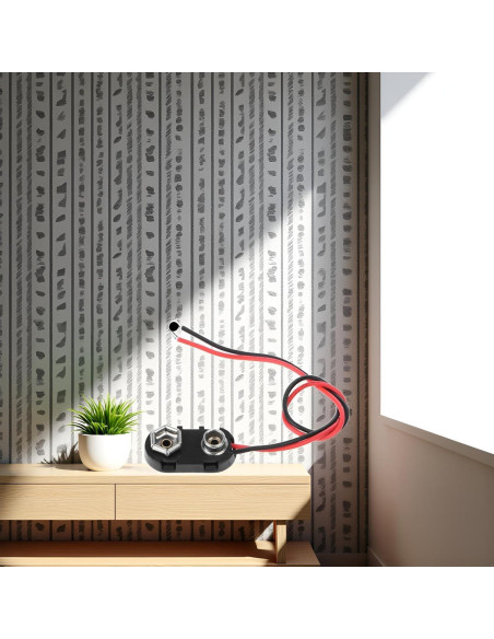 Conector de Clip de Batería 9V Cauaoa con Cables 150mm