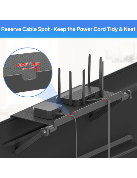 Estante Superior Ajustable para TV tiebutie 33 cm Negro Estante Superior Ajustable para TV tiebutie 33 cm Negro