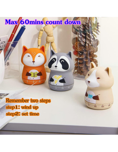 Temporizador de Cocina Mecánico NUOSWEK Zorro Naranja 60 Min