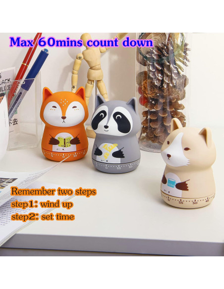 Temporizador de Cocina Mecánico NUOSWEK Zorro Naranja 60 Min