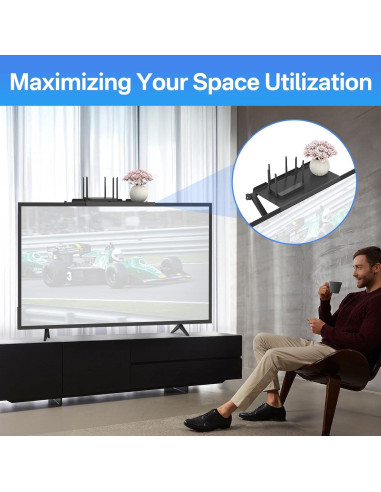 Estante Superior Ajustable para TV tiebutie 33 cm Negro