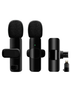 Micrófono Lavalier Inalámbrico K9 - Cancelación de Ruido, 7h Batería