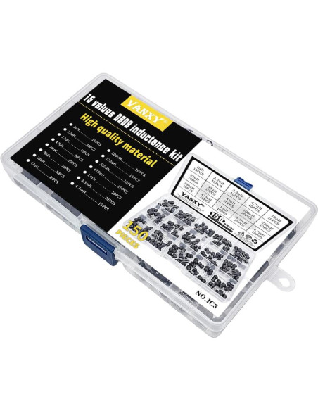Kit de 150 Inductores Radiales VANXY 1uH-4.7mH 6x8mm