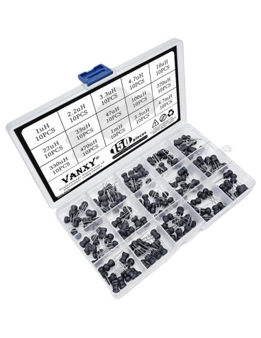 Kit de 150 Inductores Radiales VANXY 1uH-4.7mH 6x8mm