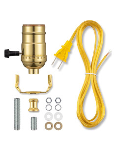 Kit de Rewire para Lámpara Qc 12 Pies Latón Pulido DIY