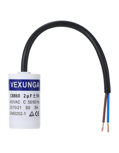 Capacitor de Funcionamiento VEXUNGA CBB60 2uF 450V AC