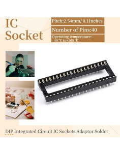 8 Pcs Zócalo IC DIP 40P JESSINIE 2.54mm 15mm Distancia 2
