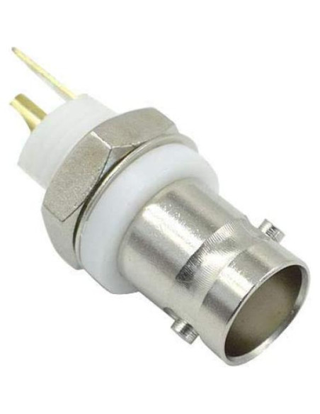 Conector Hembra BNC Montaje en Panel - 10 Pcs Niquelado