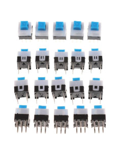 20 Interruptores Táctiles Momentáneos DIP-6 Htppzjr 7x7mm