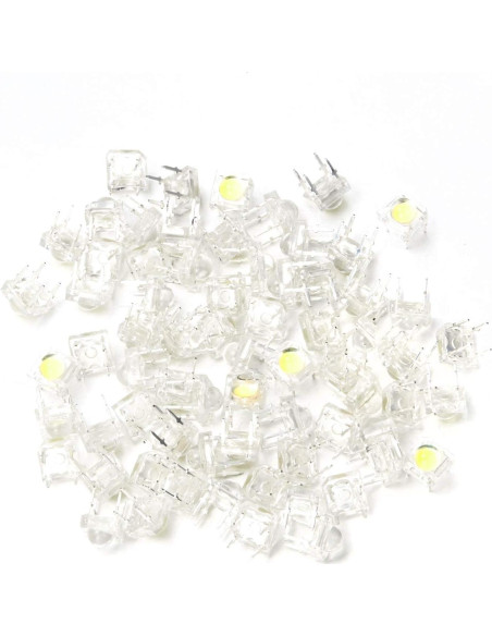 100 LEDs Diodo Emisor Blanco 5mm CHANZON Lente Redonda