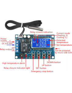 Controlador de Termostato Electrónico DROK -50 a +110C 10A 2