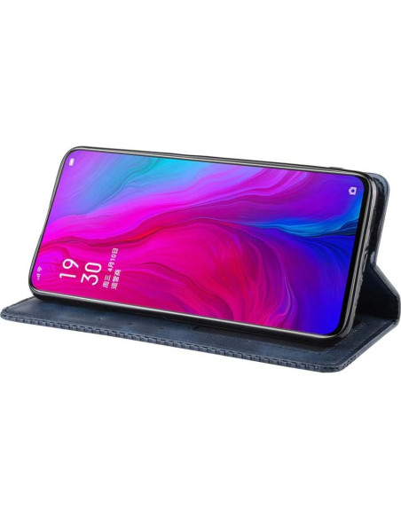 Funda de cuero PU Jielangxin para Oppo Reno CPH1917 Azul