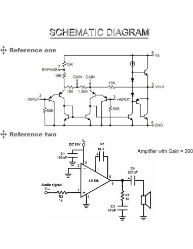 20 Pcs Amplificador de Audio LM386N + Zócalo DIP-8 DKARDU