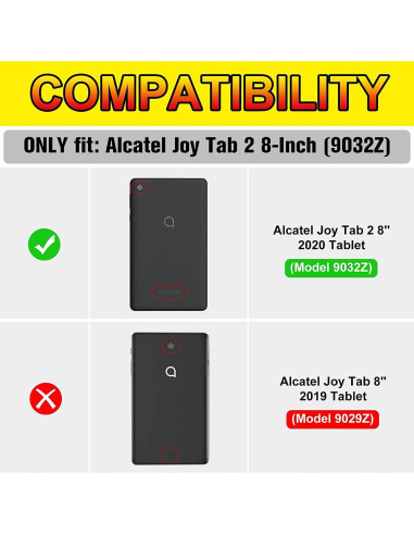 Funda BMOUO Rosa para Alcatel Joy Tab 2 2020 - 8 Pulgadas