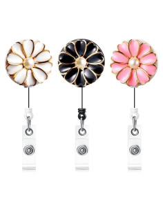 Porta Credencial Retráctil Qinsuee Clip Cocodrilo 3 Unidades