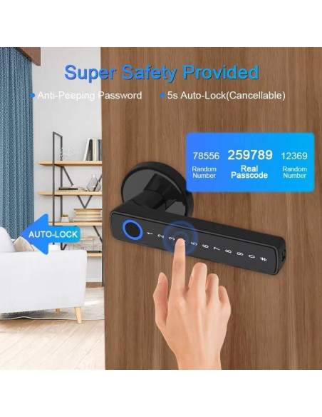 Cerradura Inteligente Biométrica Genérica - Huella Digital, Teclado, Bluetooth, Impermeable Cerradura Inteligente Biométrica Genérica - Huella Digital, Teclado, Bluetooth, Impermeable