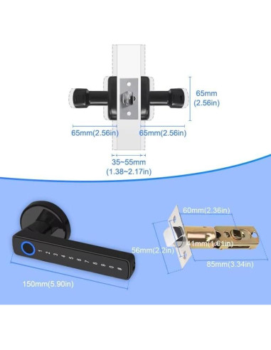 Cerradura Inteligente Biométrica Genérica - Huella Digital, Teclado, Bluetooth, Impermeable