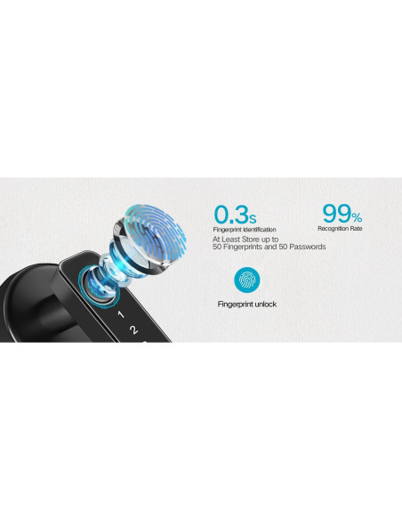 Cerradura Inteligente Biométrica Genérica - Huella Digital, Teclado, Bluetooth, Impermeable Cerradura Inteligente Biométrica Genérica - Huella Digital, Teclado, Bluetooth, Impermeable