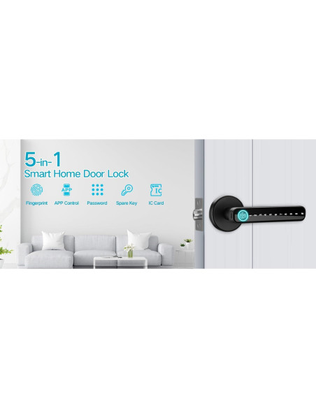 Cerradura Inteligente Biométrica Genérica - Huella Digital, Teclado, Bluetooth, Impermeable Cerradura Inteligente Biométrica Genérica - Huella Digital, Teclado, Bluetooth, Impermeable