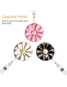 Porta Credencial Retráctil Qinsuee Clip Cocodrilo 3 Unidades 2