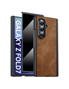 Funda de cuero para Samsung Galaxy Z Fold 7 con protector