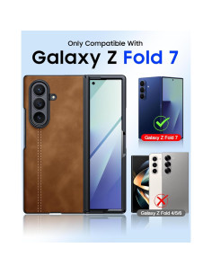 Funda de cuero para Samsung Galaxy Z Fold 7 con protector 2