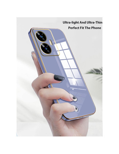 Funda Silicona TPU Realme C55 Plating Rosa A Prueba de Golpes