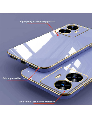 Funda Silicona TPU Realme C55 Plating Rosa A Prueba de Golpes