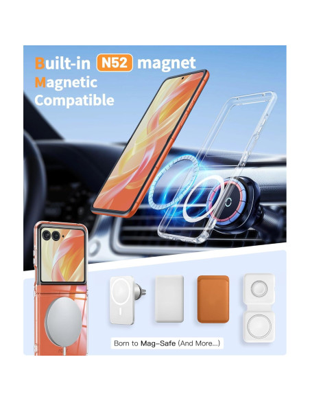 Funda Transparente Magnética FNTCASE para Moto Razr 2025/2024 Funda Transparente Magnética FNTCASE para Moto Razr 2025/2024