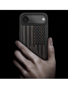 Funda de Madera Magnética Carveit para iPhone 17 Air - Grabado Gadsden 2