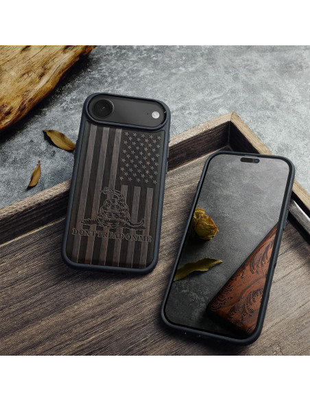 Funda de Madera Magnética Carveit para iPhone 17 Air - Grabado Gadsden Funda de Madera Magnética Carveit para iPhone 17 Air - Grabado Gadsden