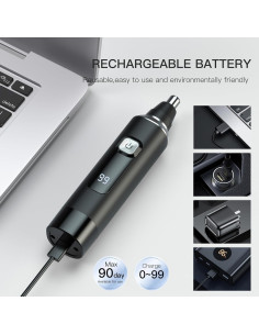 Recortador de Vello Nasal y Orejas Ginity 2 en 1 Recargable 2