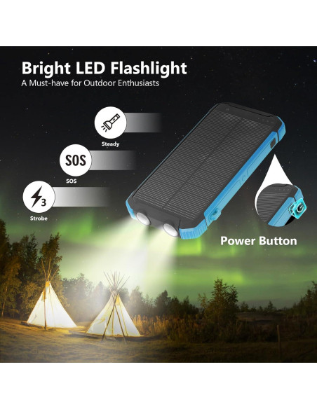 Cargador Solar Power Bank ERRBBIC 20000mAh Carga Rápida 15W