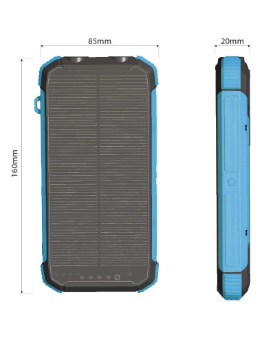 Cargador Solar Power Bank ERRBBIC 20000mAh Carga Rápida 15W