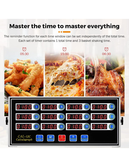 Temporizador Digital de Cocina BEAMNOVA 12 Canales Acero Inoxidable