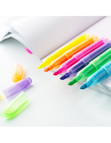 Marcadores Fluorescentes YYaaloa 12 Piezas Punta Chisel