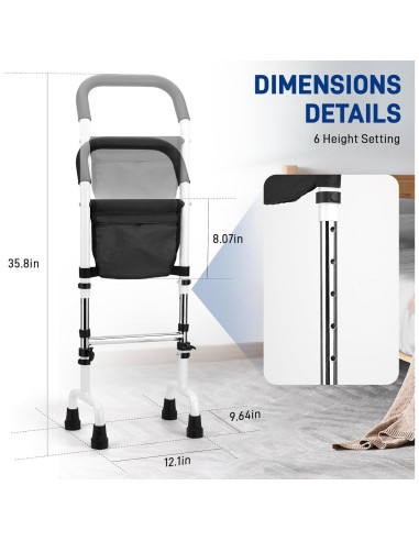 Bastón Ajustable YIBEICO para Ancianos - Soporte 136 kg