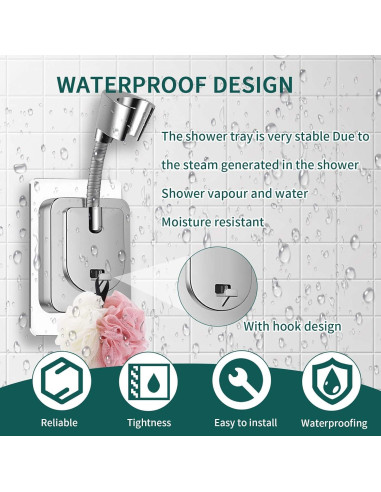 Soporte de Cabezal de Ducha Ajustable 360 Jigspsyzh Cromado