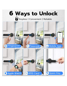 Cerradura Inteligente Anweller H1 con Huella Dactilar y Teclado - Negro 2