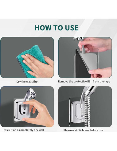 Soporte de Cabezal de Ducha Ajustable 360 Jigspsyzh Cromado