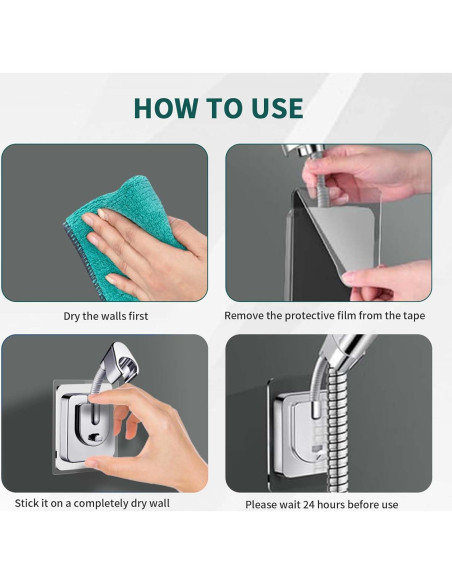 Soporte de Cabezal de Ducha Ajustable 360 Jigspsyzh Cromado