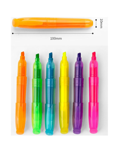 Marcadores Fluorescentes YYaaloa 12 Piezas Punta Chisel