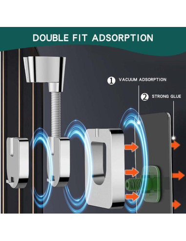 Soporte de Cabezal de Ducha Ajustable 360 Jigspsyzh Cromado